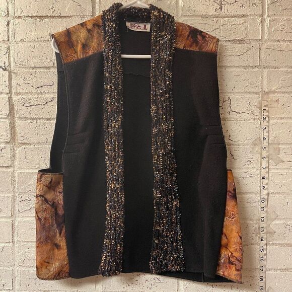 JORGEL VINTAGE Soft Fleece Vest Abstract Small - Picture 1 of 9